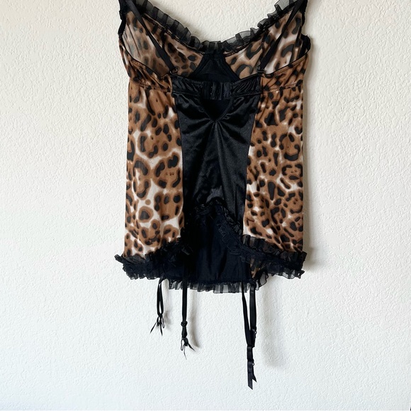 Vintage Y2K 2000s mcbling leopard cheetah animal print lingerie - Picture 2 of 4